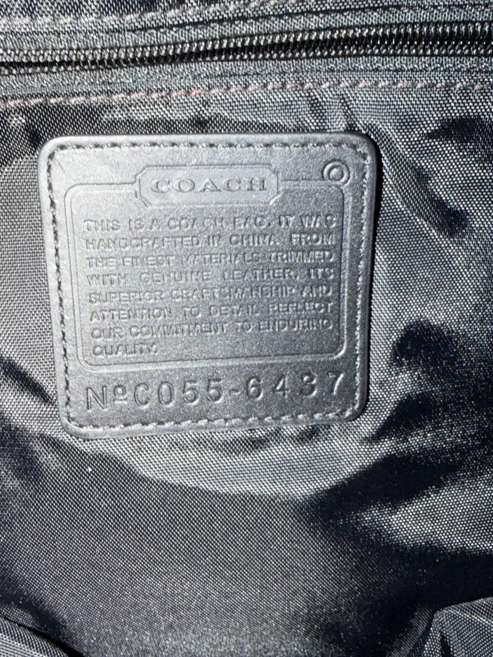 Coach Black Leather Strap with Embossed Logo